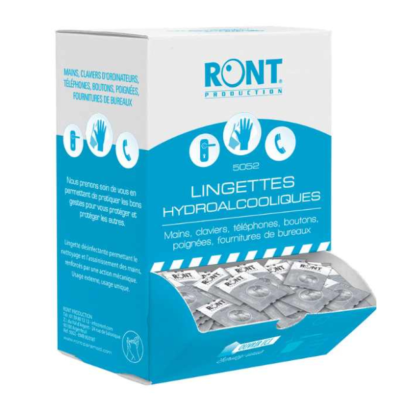 Distributeur 250 lingettes hydroalcoolique spécial accueil