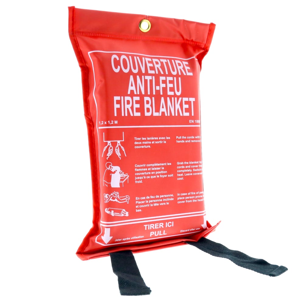 Couverture anti feu de survie - Couverture anti-feu en fibre de verre  d'urgence pour la survie protection ignifuge et isolation thermique 1,0m x  1,0m, applicable à Cuisine, Barbecue, Voiture, Camping… : 