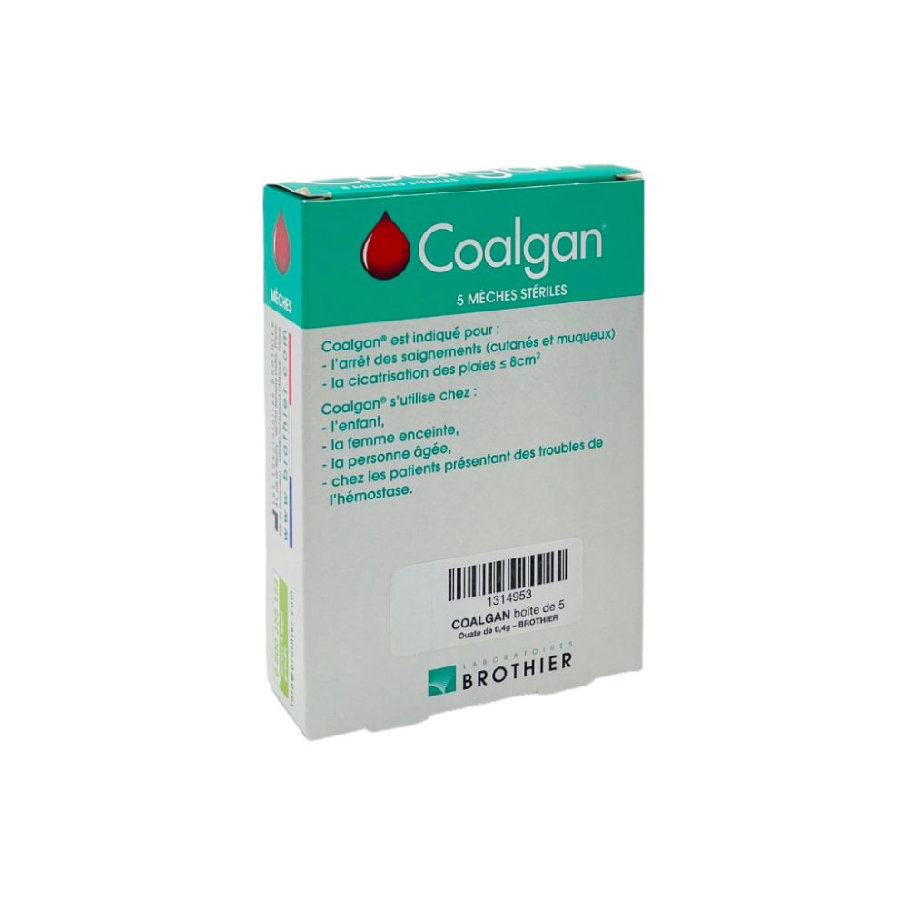 coalgan tampon hemostatique boite de 5 médical concept