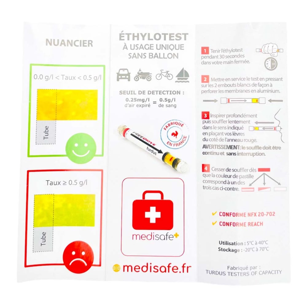  Le Pro du Médical - Ethylotest jetable Le Ballon - NF