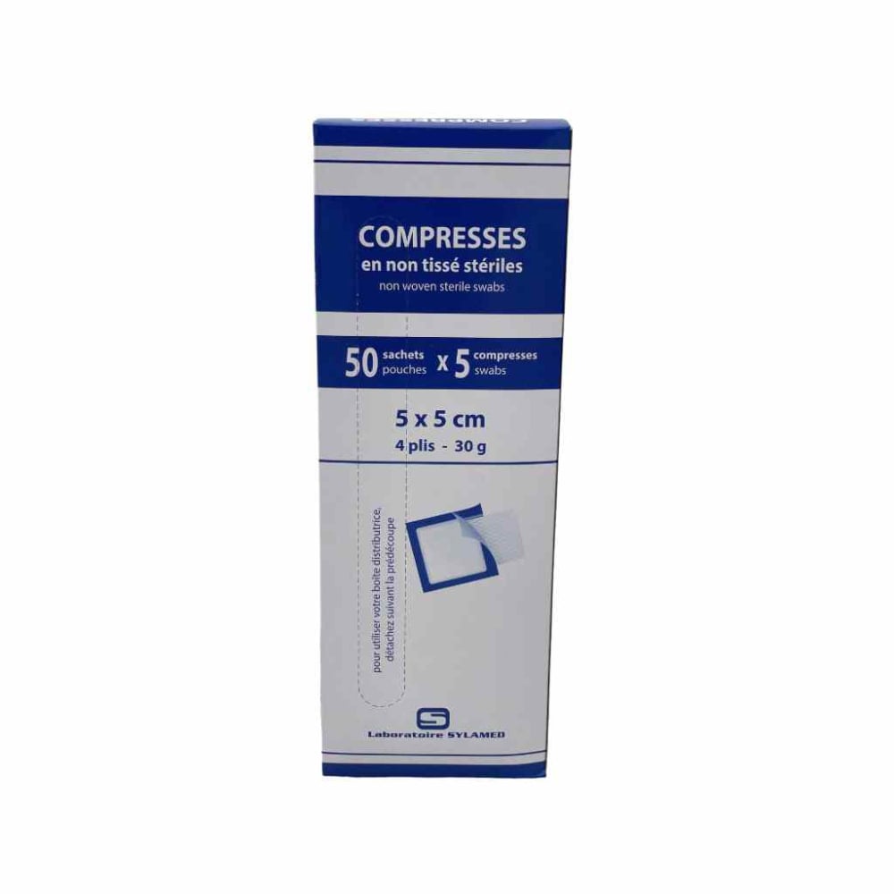 Boîte de 10 sachets de 2 compresses non tissé stériles Medicomp® S30