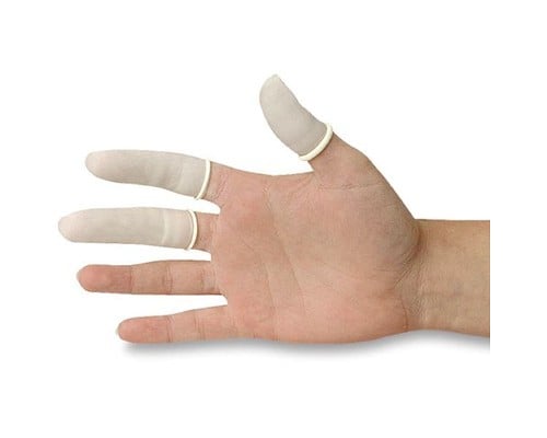 Doigtiers 1 doigts latex roulés poudrés non stériles (sachet de 100)