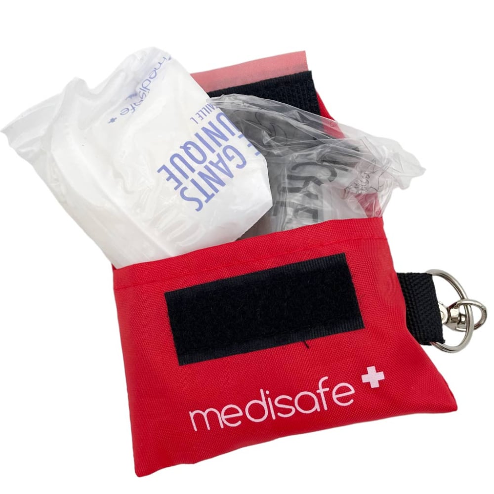 Écran facial pour RCR, mini pochette porte-clés – Elite Medic
