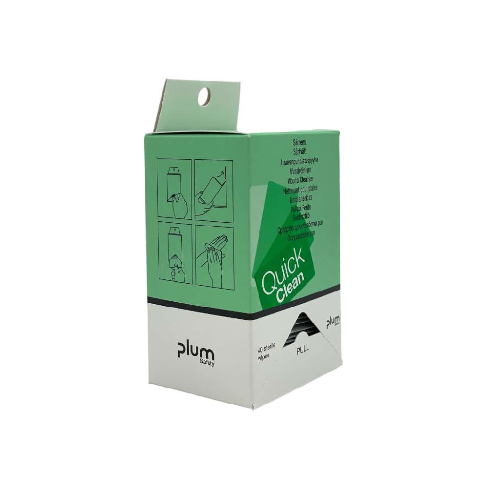 Emballage de recharge pour boîte de premiers soins QuickSafe Lingettes  nettoyantes pour plaies QuickClean